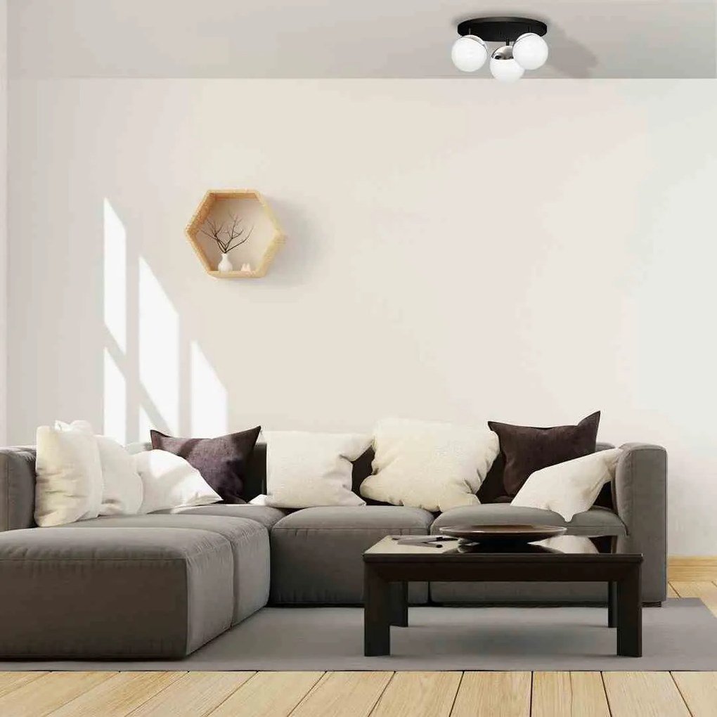 Lampa sufitowa SFERA BLACK/CHROME 3xE14 na kole
