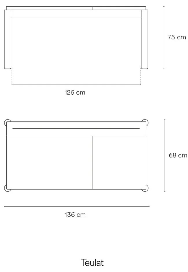 Biurko w dekorze jesionu 136x68 cm Atlas – Teulat