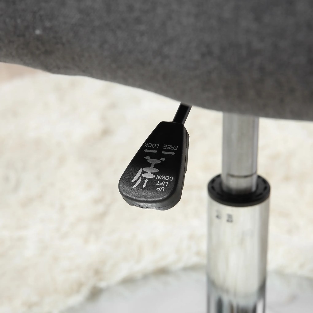 HOMCOM Krzesło biurowe krzesło obrotowe fotel obrotowy z regulacją wysokości tkanina kolor ciemnoszary