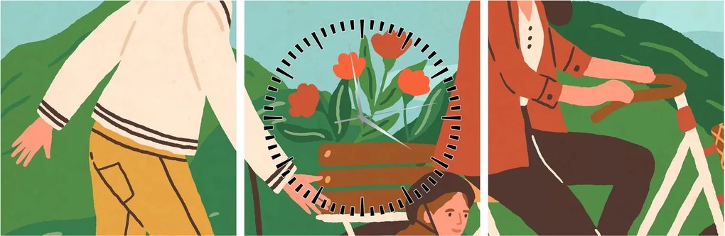 Obraz - Piękny dzień (z zegarem) (90x30 cm)