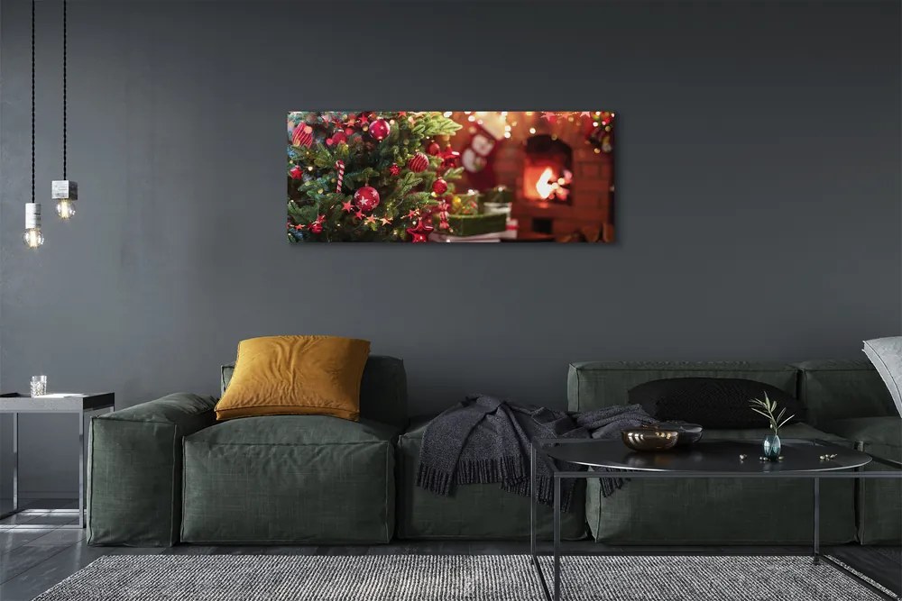 Zdjęcie na płótnie Bombki, Choinka i Prezenty