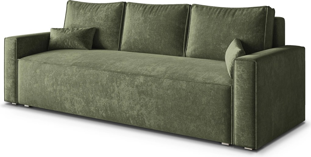 Masseno Sofa MENI z funkcją spania i pojemnikiem na pościel, Rozkładana sofa - Zielony, LUMO 20