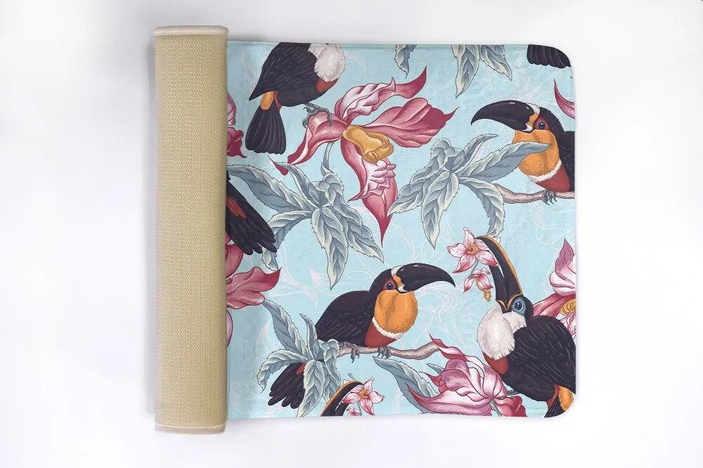 Dywanik łazienkowy Dywanik łazienkowy Ptaki Kwiaty