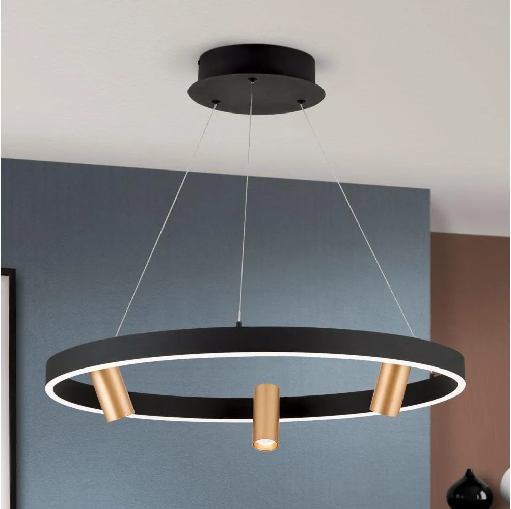 Orion HL 6-1667/3-LED Ściemnialna lampa wisząca na lince BERLIN LED/50W/230V czarny/złoty