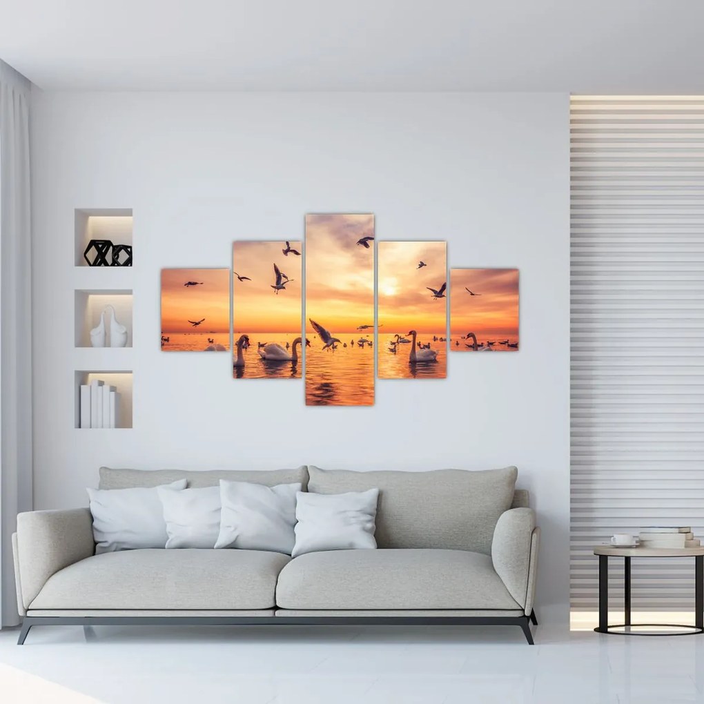 Obraz - Łabędzie (125x70 cm)