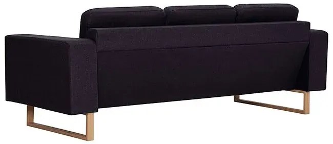 Elegancka trzyosobowa sofa czarna M8-T07