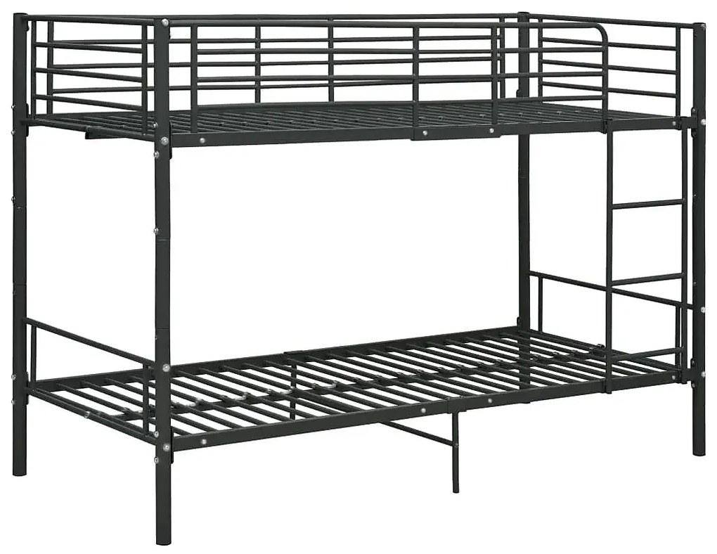 Czarne Metalowe Łóżko Piętrowe 90X200 Cm C4-L34