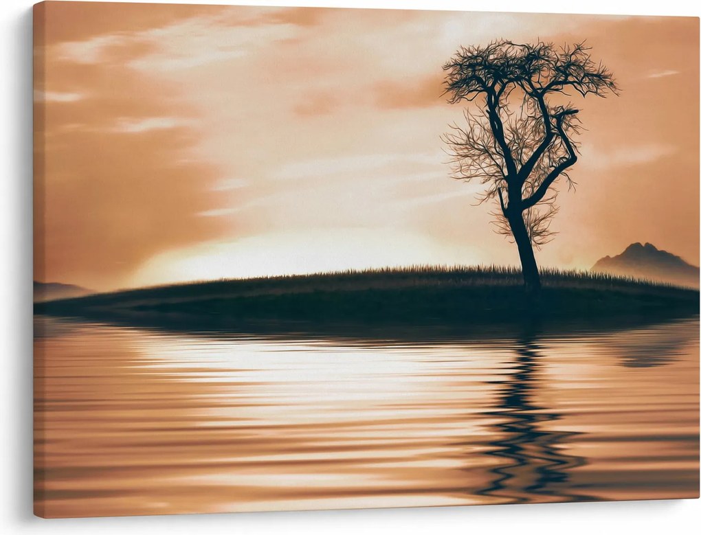 Obraz drzewa na wyspie (70x50 cm)