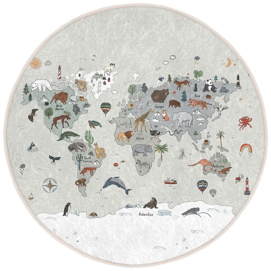 Dziecięcy dywan do zabawy odpowiedni do prania ø80 cm Big World – Mila Home