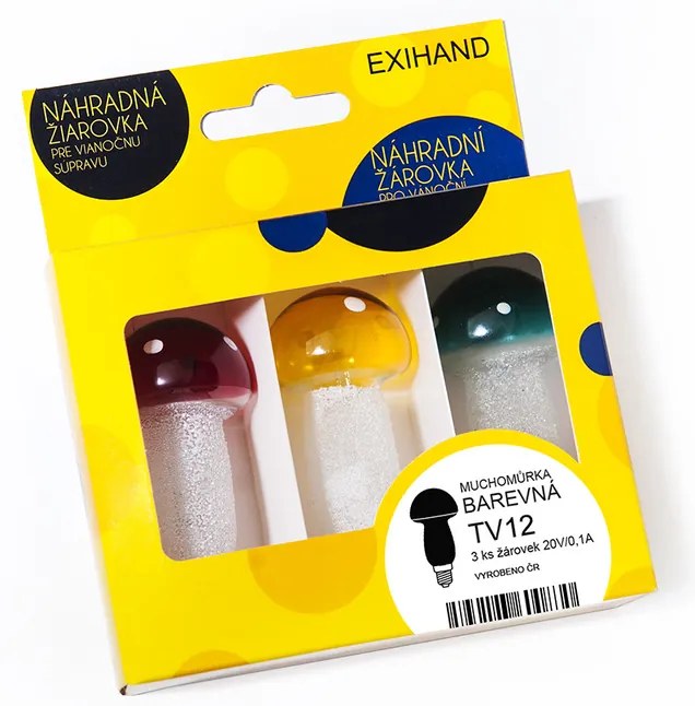 Żarówki Blistr Muchomor kolorowy, 3 szt., 20 V/0,1 A
