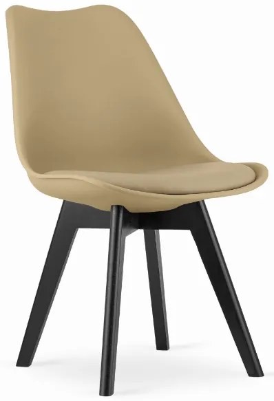 Zestaw jadalniany 1 + 4, czarny stół ADRIA 120x80 cm + beżowe krzesło BALI MARK z czarnymi nogami