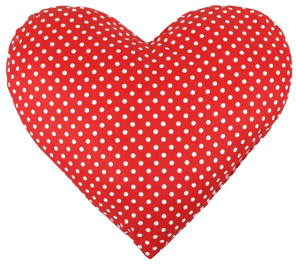 Bellatex Poduszka w kształcie Serce w kropki czerwony, 42 x 48 cm