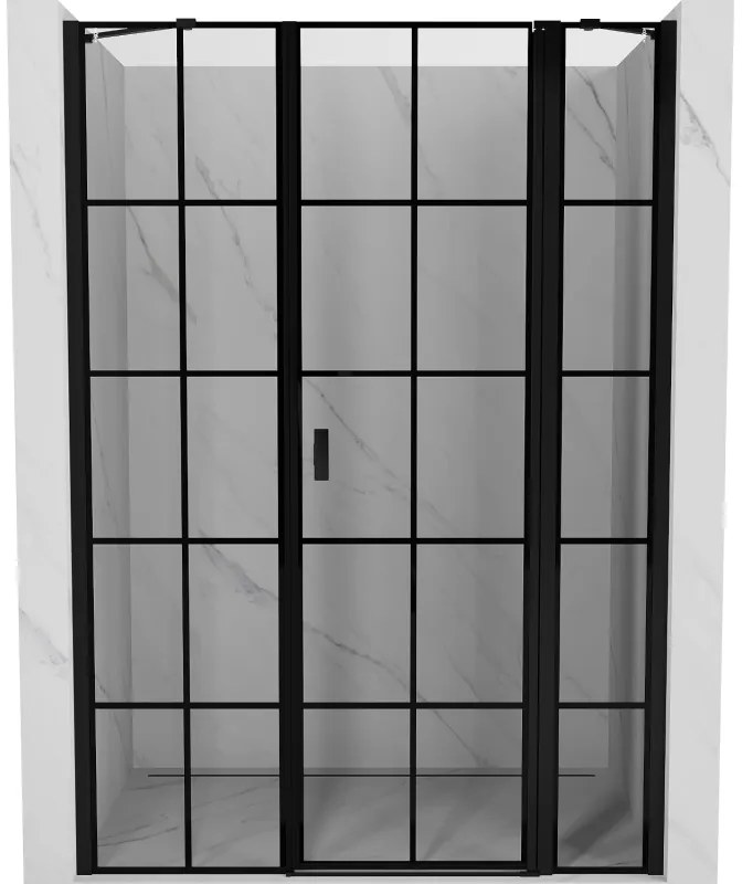 Mexen Mist drzwi prysznicowe uchylne prawe 120 cm, czarna kratka, czarne - 8A4-120-001-70-77-P