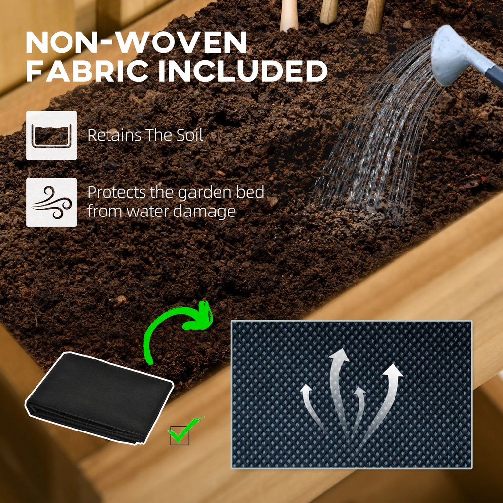 Outsunny Zestaw Donic na Kwiaty, Montaż Na Ścianie, Swobodnie Przeszankowane, Drewno świerkowe, 60 x 16 x 80 cm