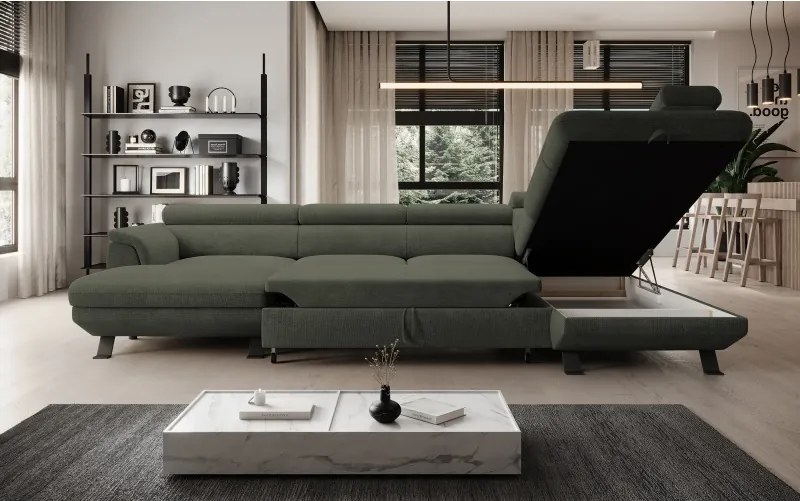 Narożnik RAVEN XL wolnostojący z funkcją spania tkanina Artico 37434 Szary WERSAL