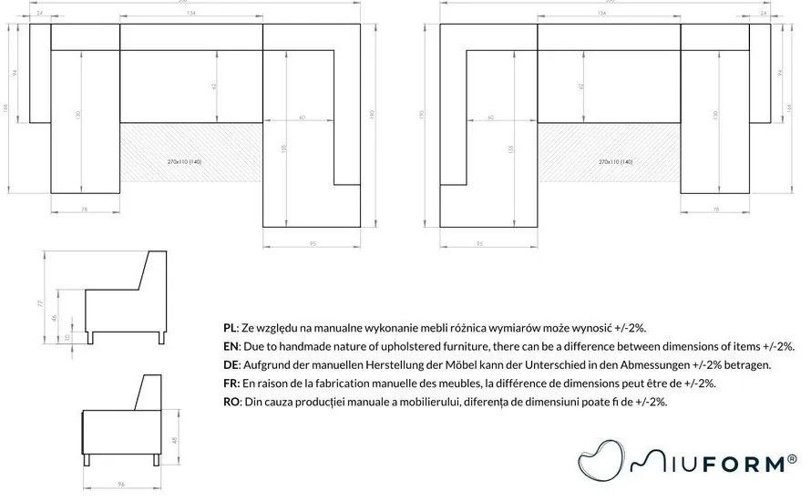 Beżowa rozkładana sofa w kształcie litery "U" Miuform Dazzling Daisy, lewostronna