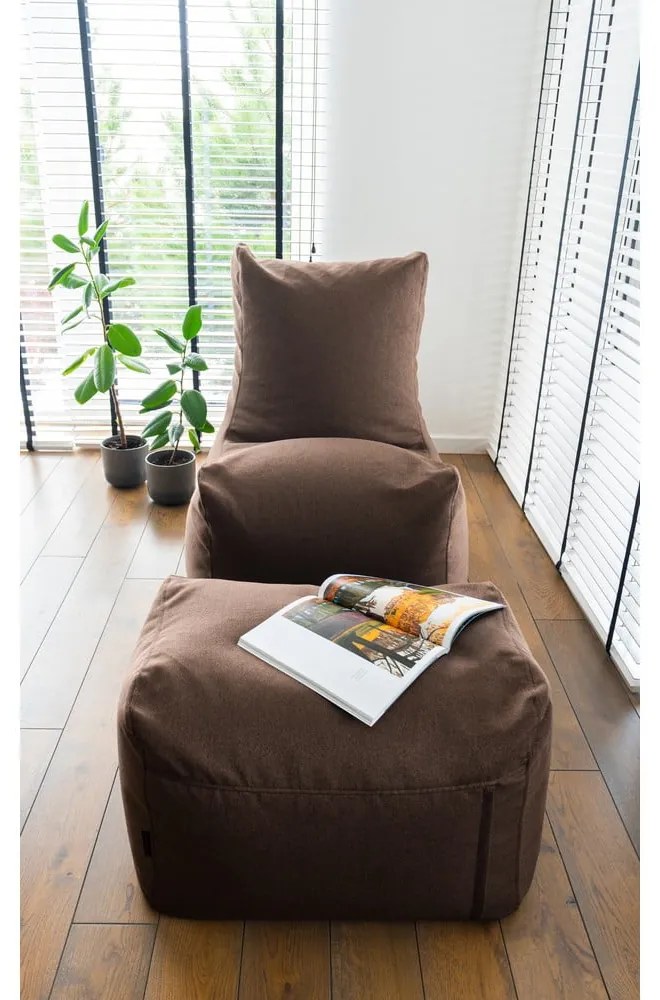 Brązowy worek do siedzenia z materiału bouclé Plus 70 Lounge – SLOWDOWN
