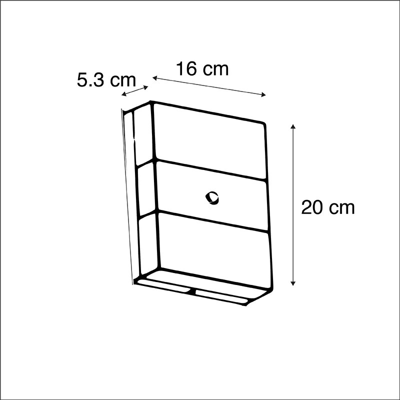 Lampa ścienna zewnętrzna czarna IP44 w tym LED z czujnikiem zmierzchu - Dualy