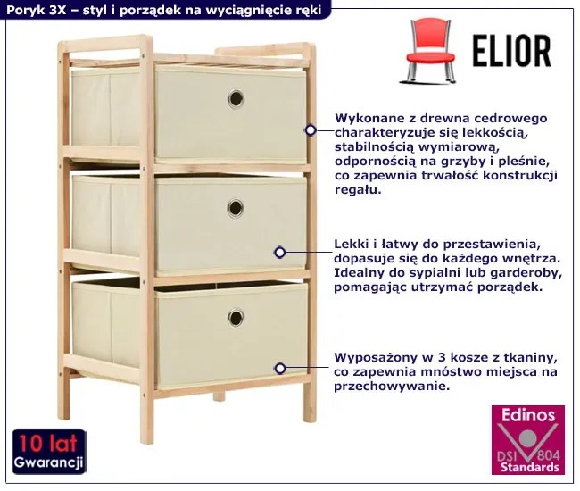 Beżowy niski regał do przechowywania - Galius 3X
