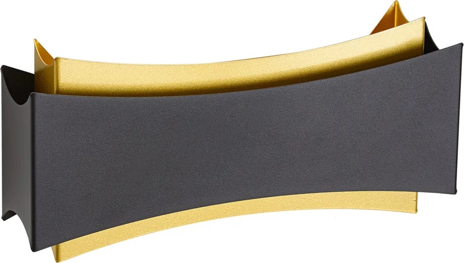 Nowoczesna lampa ścienna czarna ze złotem - Plats