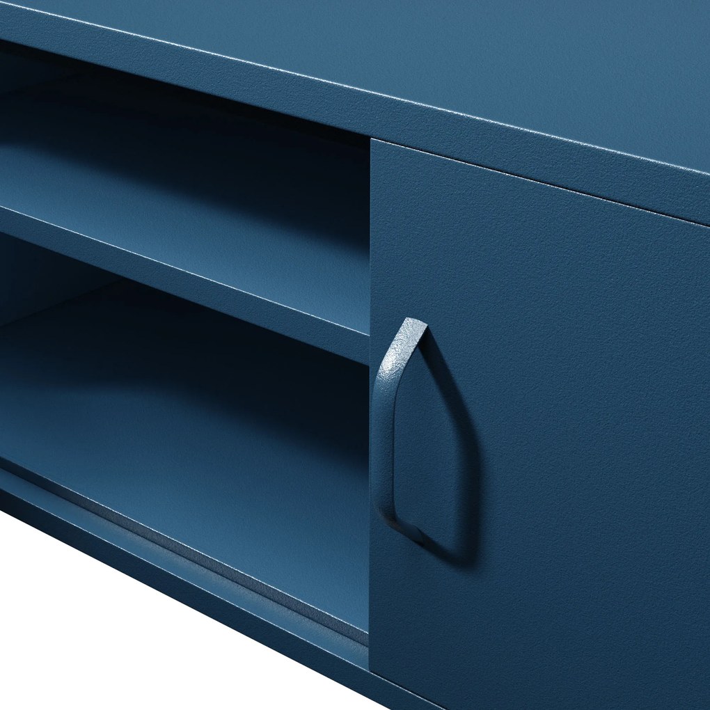 Szafka RTV metalowa szeroka XL na nóżkach granatowa, 1700x400x500 mm: ROSARIA