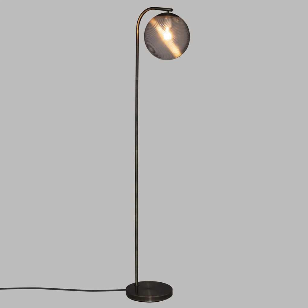 Lampa podłogowa z okrągłym kloszem NIGHT GOLD, 153 cm