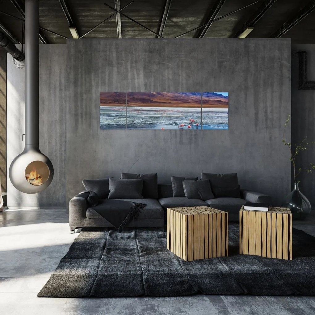 Obraz - Flamingi (170x50 cm)