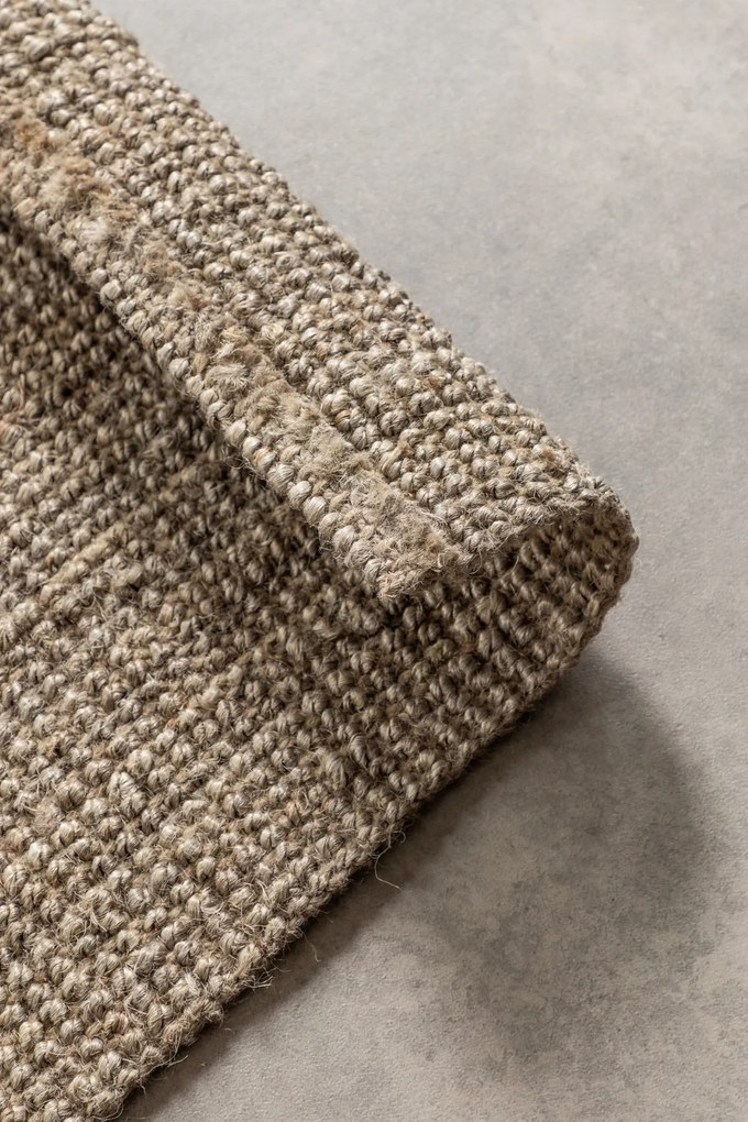 Dywan naturalny jutowy ręcznie tkany Boucle brązowo-szary 60 cm x 90 cm