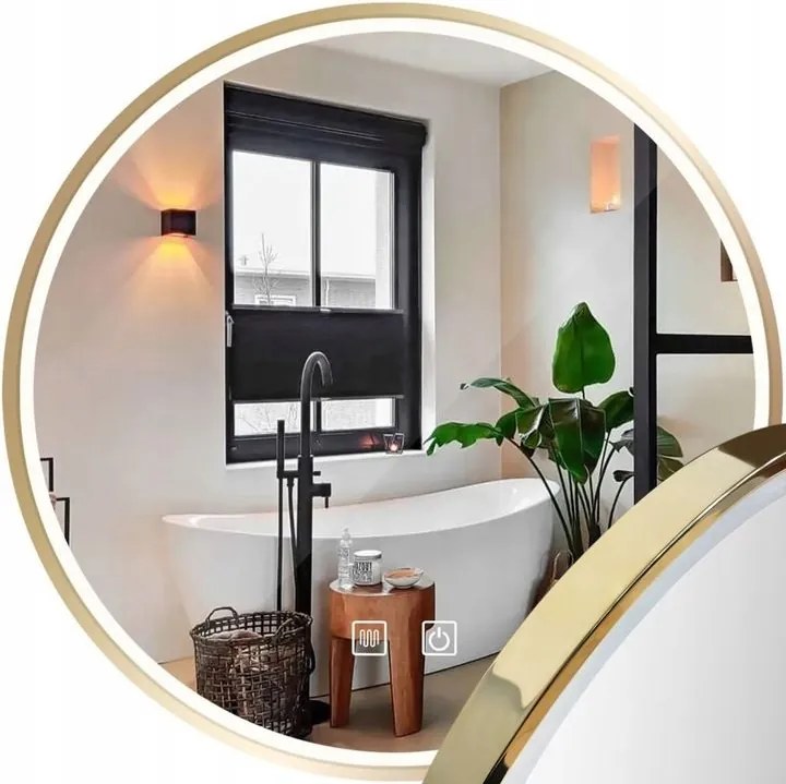 LUSTRO ŚCIENNE LED 80cm MMJ Złote