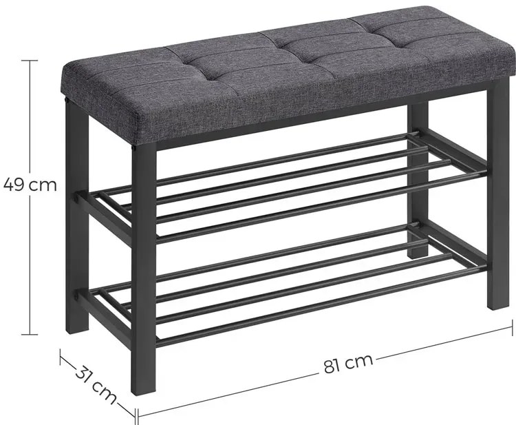 Industrialna szafka na buty z tapicerowanym siedziskeim - Gizmo