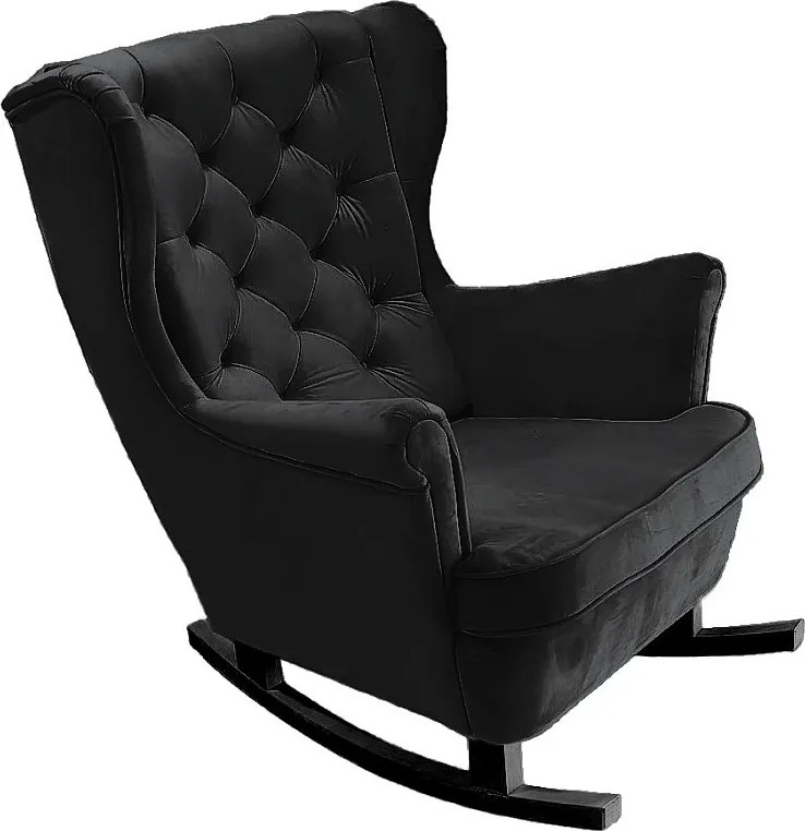 Fotel Relax z Tapicerowanym Siedzeniem i Podłokietnikami, Fotel TV 102x81x95cm Czarny_29861