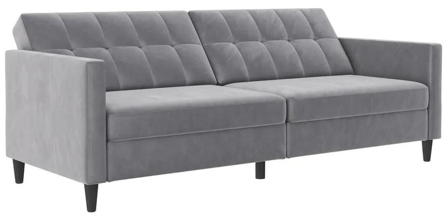 Jasnoszara aksamitna sofa 203 cm Hartford – Støraa