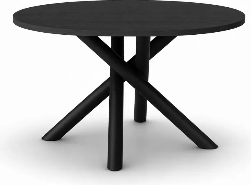 Nowoczesny stół YOKO owalny 138 cm do jadalni – blat laminowany, metalowe czarne nogi