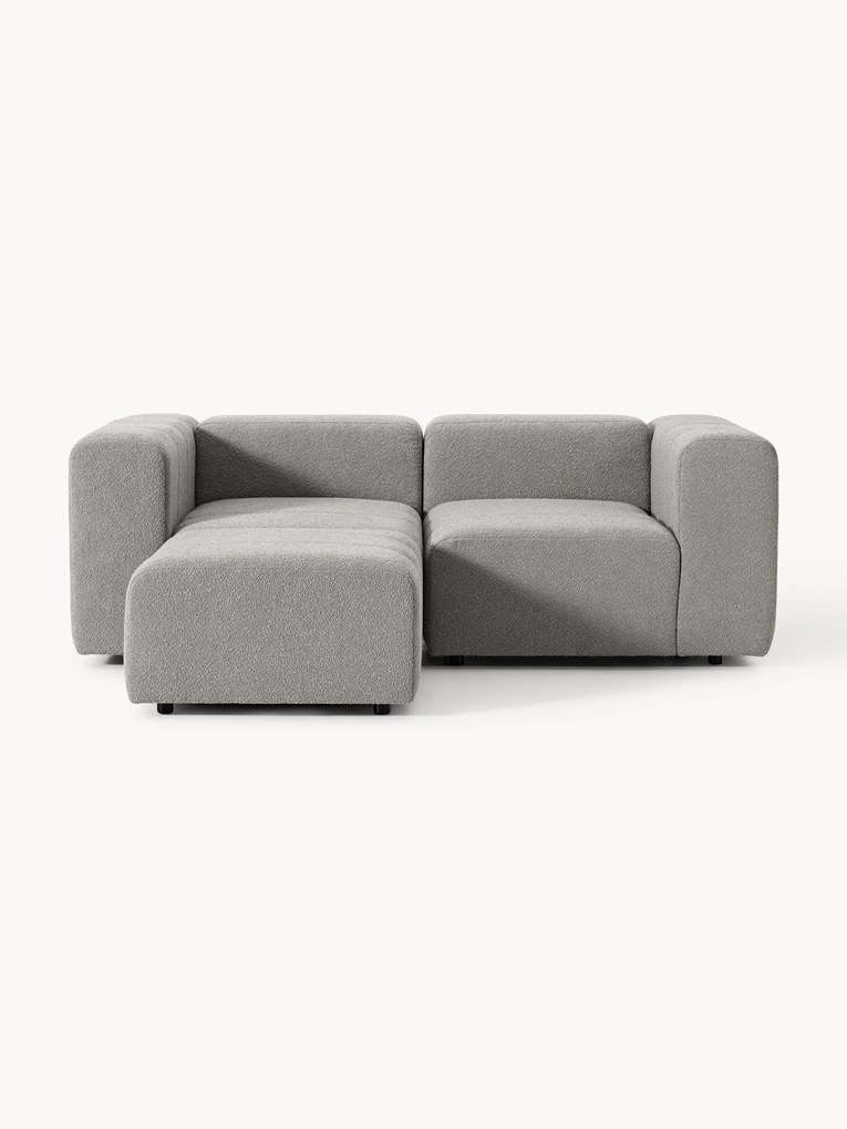 Sofa modułowa Bouclé z pufem Lena (3-osobowa)