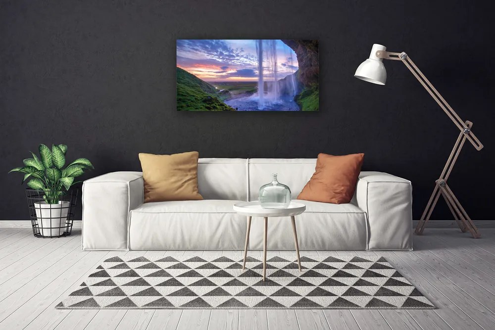 Duży obraz na płótnie Kaskada Wodna w Górach