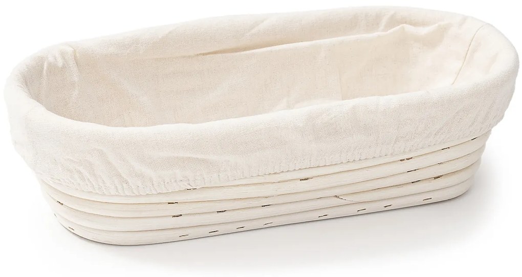 HOME ELEMENTS Owalny koszyk z wkładem z tkaniny, 28 x 14 x 7,5 cm, S