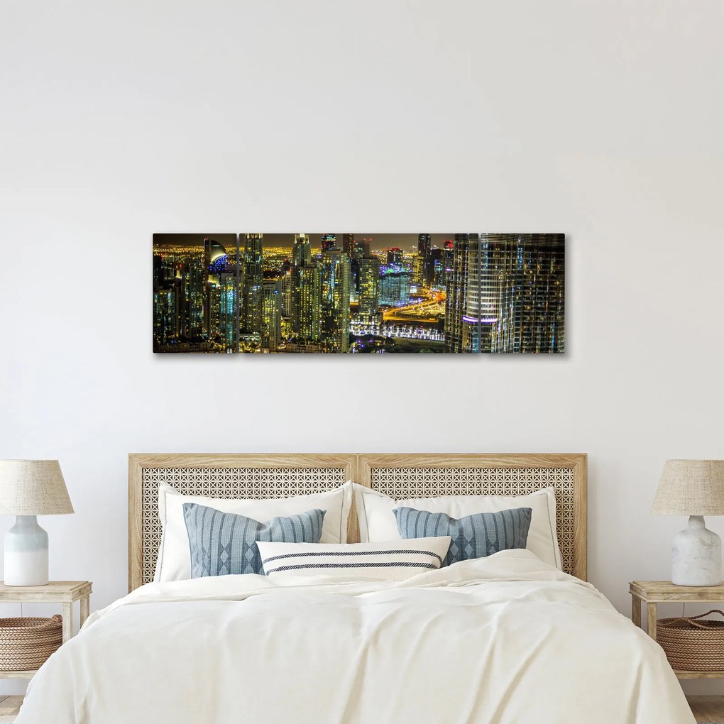 Obraz miasta nocą (170x50 cm)