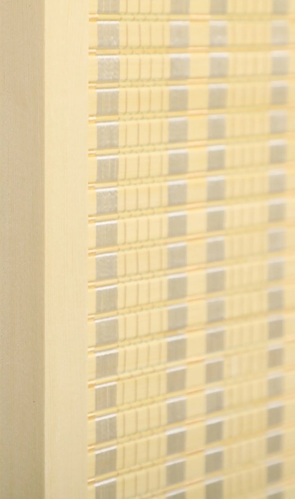 HOMCOM 4-częściowy Parawan 180 x 180 cm, Składany Ekran z Bambusa i Bawełny do Salonu, Sypialni, Naturalny