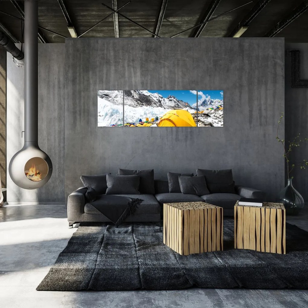 Obraz - Kemping w górach (170x50 cm)