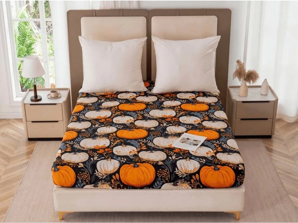 PrzytulneMieszkanie.pl Prześcieradło z mikrofibry MAGIC PUMPKIN kolorowe 180x200 cm