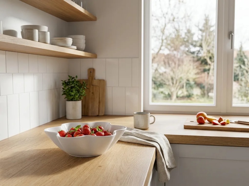 Ceramiczna misa PICCADILLY FLORA Ø25,5 cm, biała