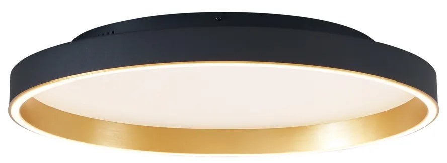 Designerska lampa sufitowa czarna ze złotem 60 cm z wbudowaną diodą LED z 3-stopniowym przełącznikiem - IngoDesignerski Oswietlenie wewnetrzne