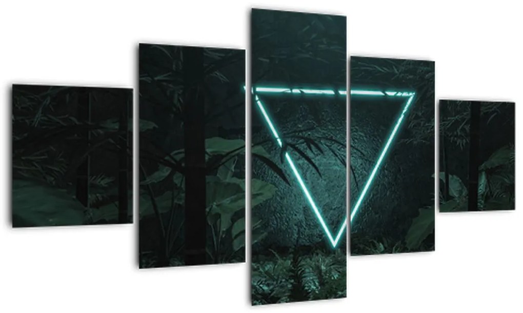 Obraz - Neonowy trójkąt w dżungli (125x70 cm)
