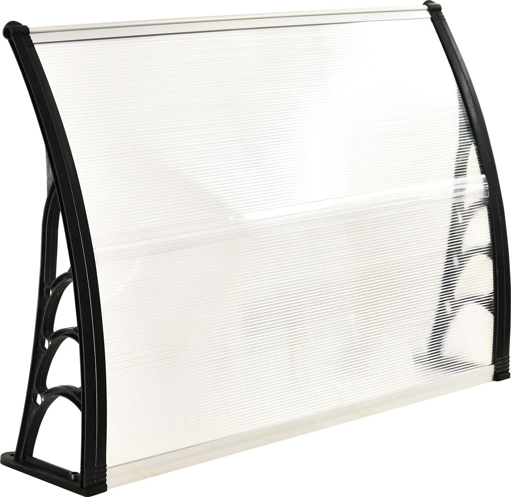 Przezroczyste Zadaszenie Drzwi Outsunny 100 x 75 cm z Poliwęglanu i Aluminiowymi Listwami