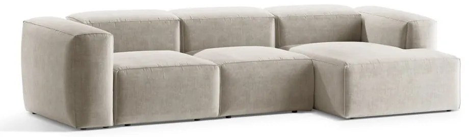 Beżowy narożnik (prawostronny/z szezlongiem) Bergano – Cosmopolitan Design