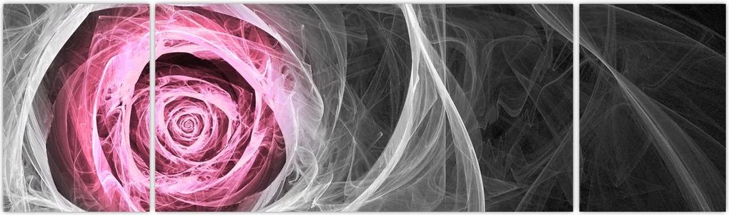 Obraz - Róż abstrakcyjny, fuksja (170x50 cm)