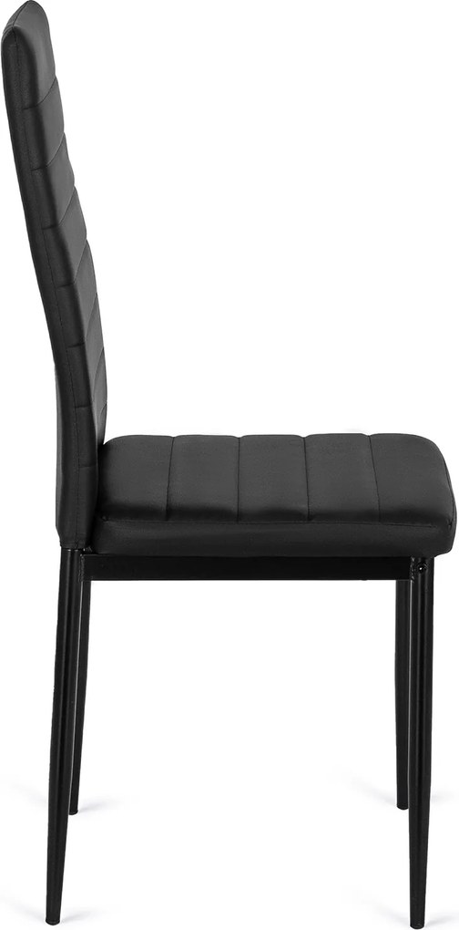 Krzesło Tapicerowane do Salonu NARIS Czarne Ekoskóra Nowoczesne Loft