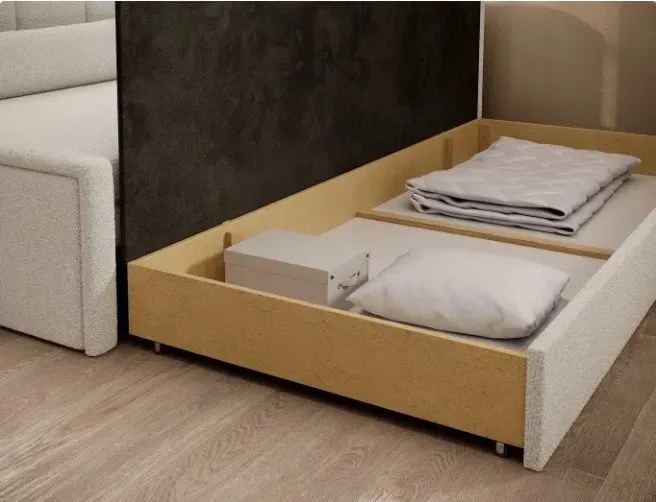 Sofa rozkładana z funkcją spania FULGEO kremowa prawa ELTAP