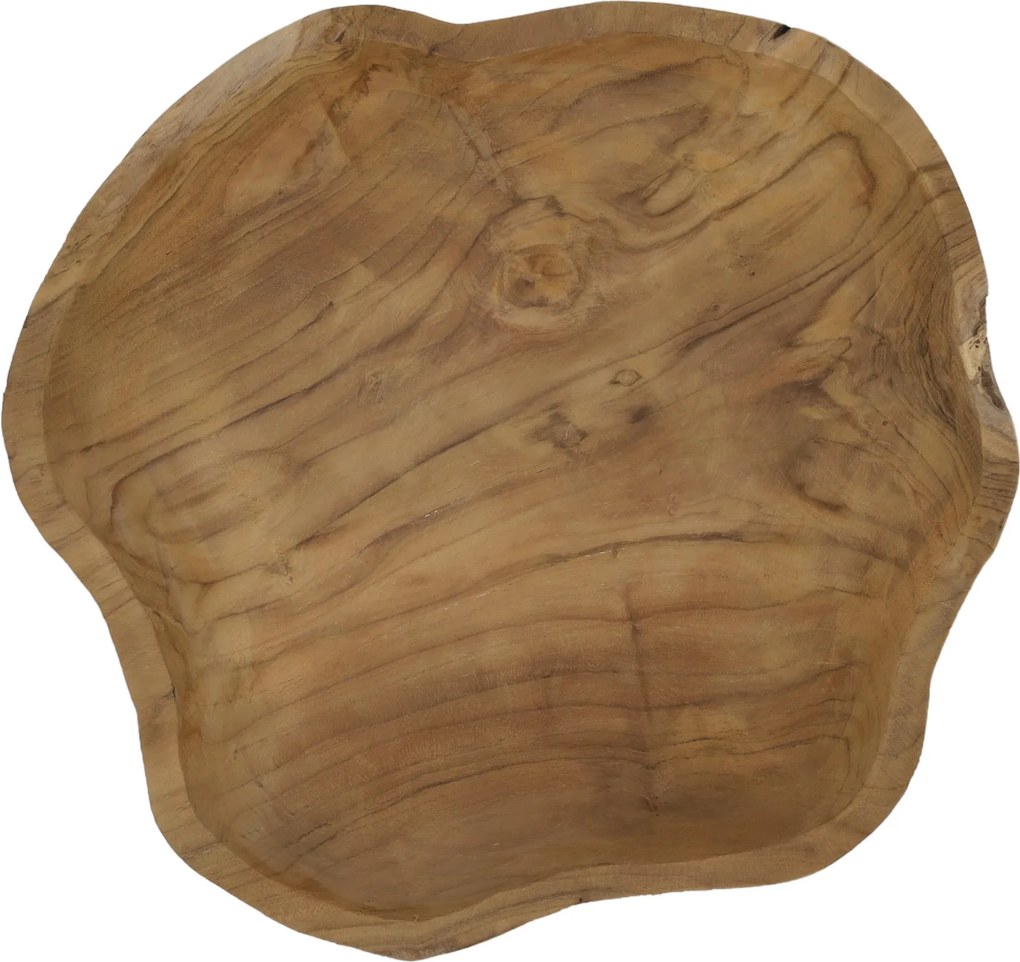 Taca dekoracyjna z drewna tekowego, 35x30x4 cm, półmisek na owoce