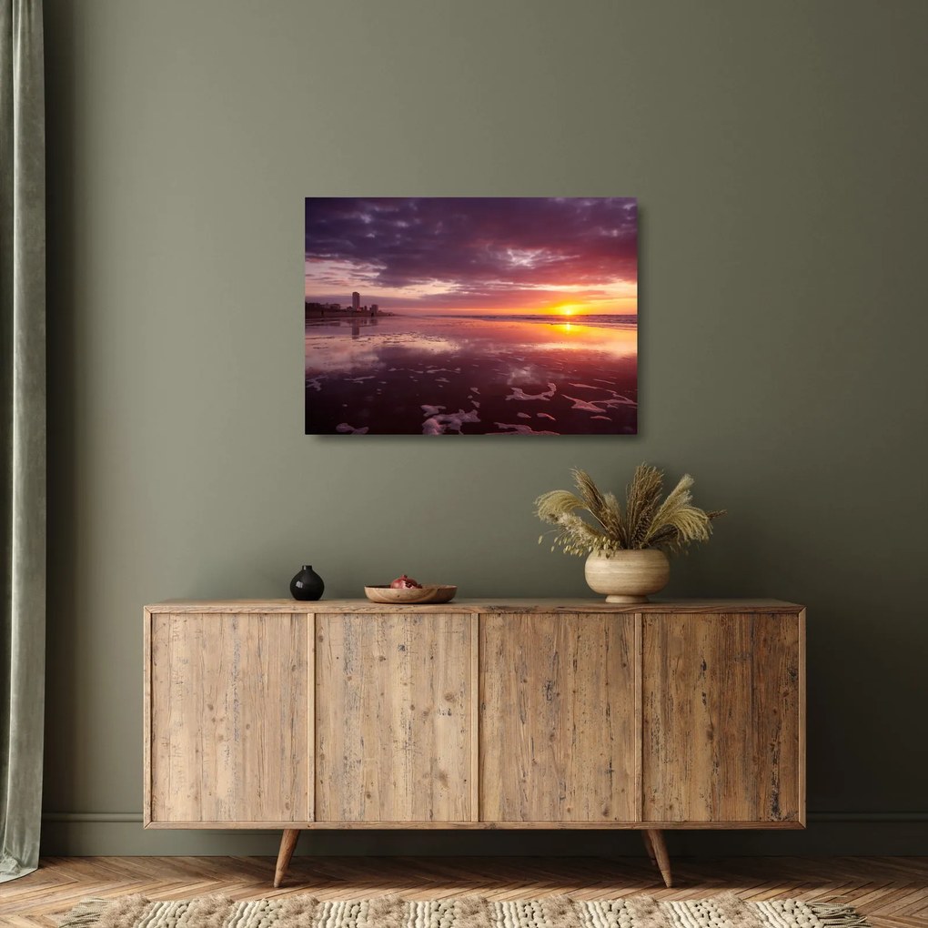 Obraz na szkle - Plaża o zachodzie słońca (70x50 cm)